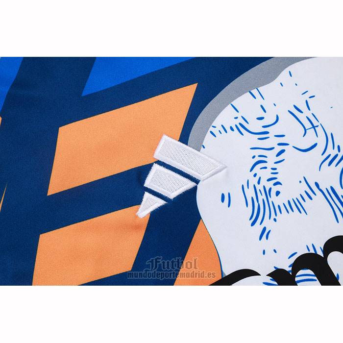 Chandal del Real Madrid Manga Corta 2025-2026 Blanco Azul - Pantalon Corto